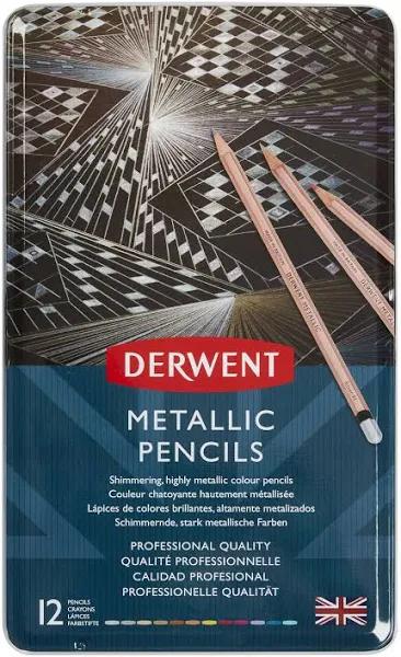 Derwent Metallic Pencils Tin of 12