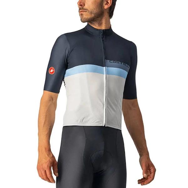 Castelli A Blocco Jersey - M - Savile Blue/China Blue/Azzurro