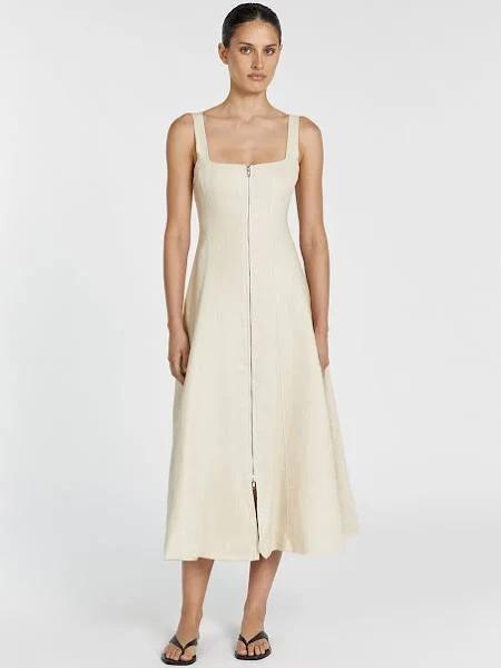 Harriet Linen Midi Dress in Sand by DISSH