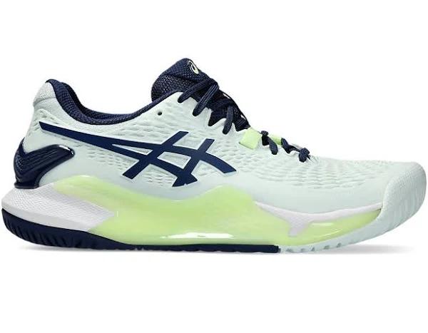 ASICS Women's Gel-Resolution 9 (Hardcourt) - Tennis Shoes - Pale Mint/Blue Expanse 8.5