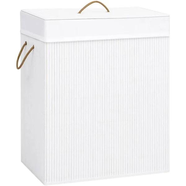 Bamboo Laundry Basket White 83 L