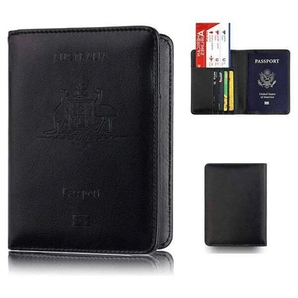 Travel Wallets RFID Blocking Passport Holder Credit Card Case Men Women - Black - AfterPay & zipPay Available