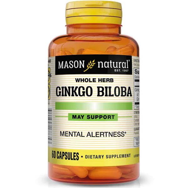 Mason Natural Whole Herb Ginkgo Biloba 60 Capsules