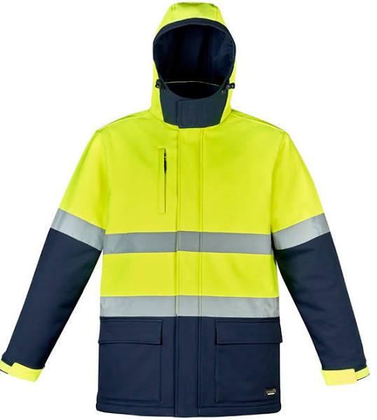 Syzmik Unisex Hi Vis Antarctic Softshell Taped Jacket (ZJ553) XXS / Yellow/Navy