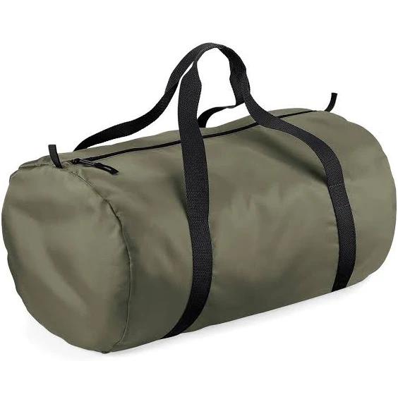 Bagbase Packaway Barrel Bag / Duffle Water Resistant Travel Bag (32 Litres) Olive Green / Black One Size