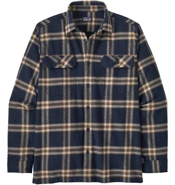 Patagonia Organic Cotton Midweight Fjord Flannel Shirt S / Navy / North Line; New Navy