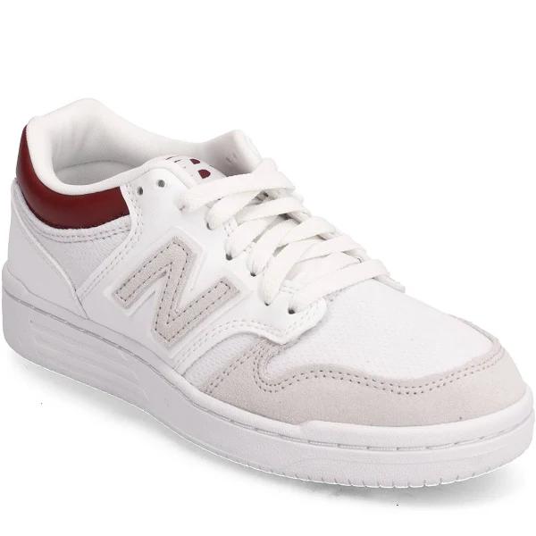 New Balance 480 Sneakers in White & Red