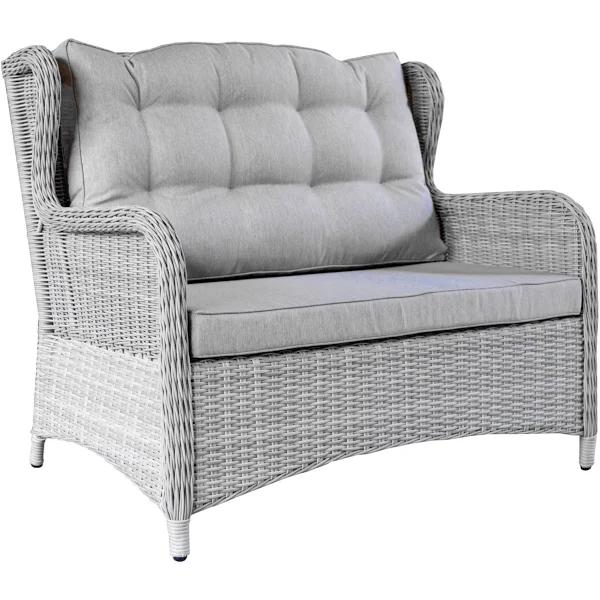 Rosebud Wicker Outdoor Lounge Sofa (2-seater) — White Shell by FurnitureOkay