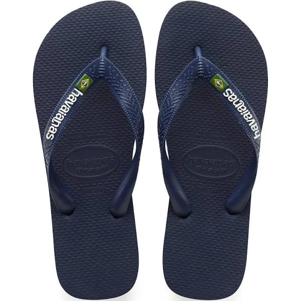 Havaianas Brasil Logo Flip Flops - Navy Blue