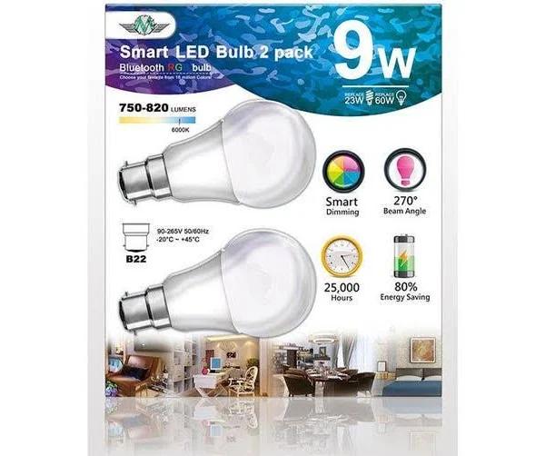 MV Smart Bulb 9W B22 Twin Pack (Apple App Only )