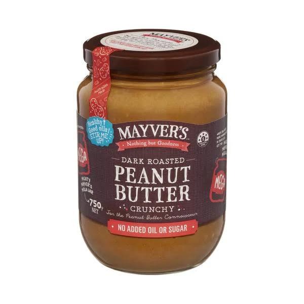 Mayver's Dark Roast Crunchy Peanut Butter 750g