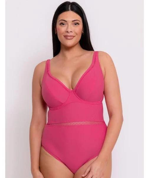 Curvy Kate First Class Plunge Swimsuit - Pink - 14H