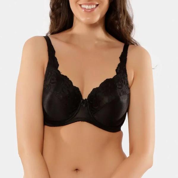 Formfit by Triumph Floral Minimiser Bra - Black