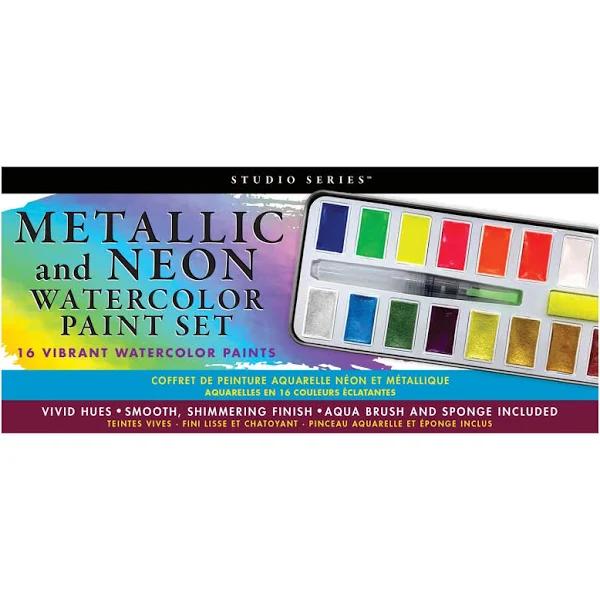 Studio Series - Metallic and Neon Watercolor Paint Set