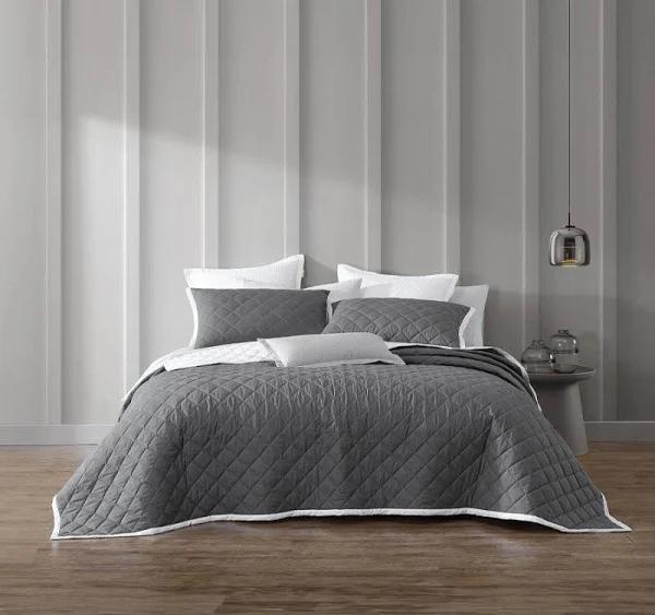 Logan and Mason Essex Bedspread Charcoal