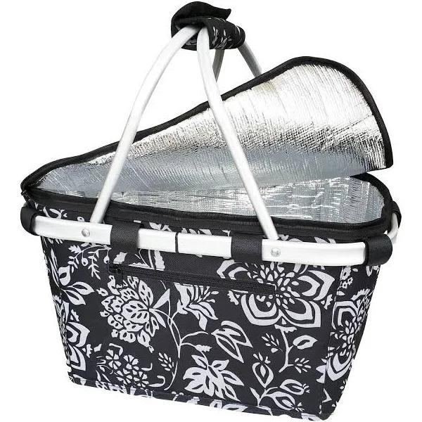 Sachi Insulated Carry Basket With Lid - Camellia Black