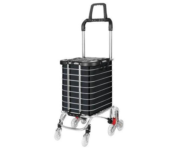 Shopping Cart Trolley Trolly Wheeled Bag Grocery Storage Foldable Market Utility Granny Stair Climbing Wheels Aluminium 50kg