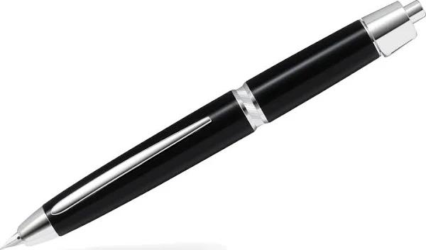 Pilot Fountain Pen Capless LS, Lacquer, Rhodium Trim, Black (Nib: M)