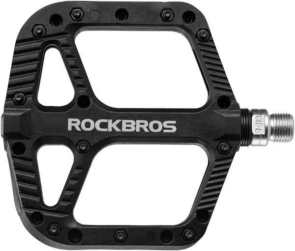 ROCKBROS Mountain Bike Pedals Nylon Composite Bearing 9/16" MTB Bicycle Pedals With Wide Flat Platform