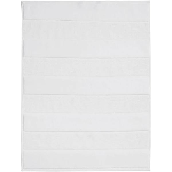 Velour Stripe Bath Mat by Linen-House (White)