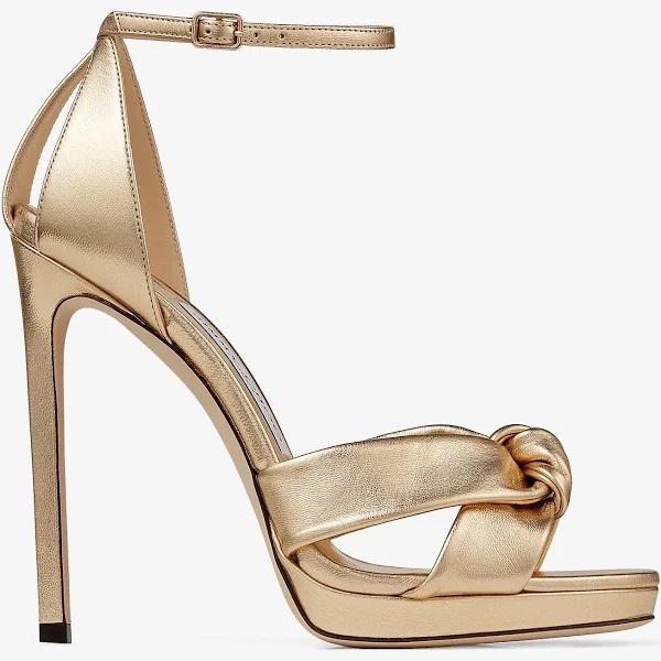 Jimmy Choo, Rosie leather sandals 120, Women, Gold, AU 3, Sandals