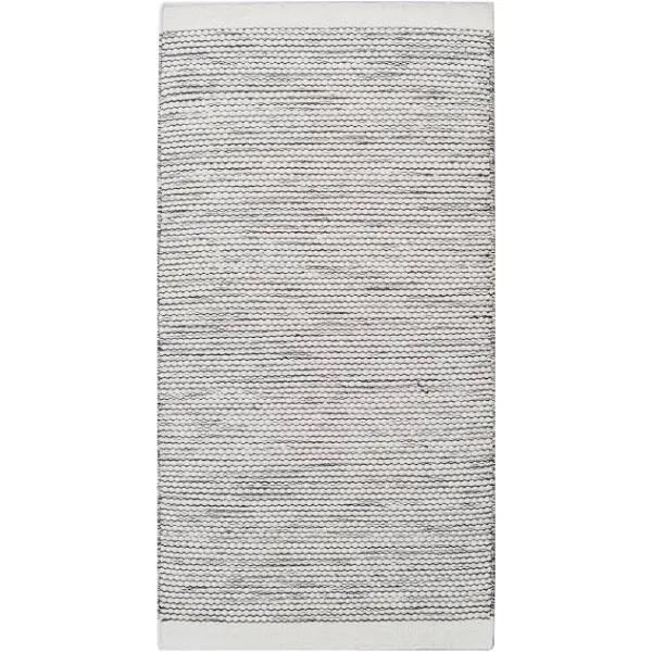 Rug Club Handwoven Boondi Wool Rug-Ivory/Grey-80x150cm