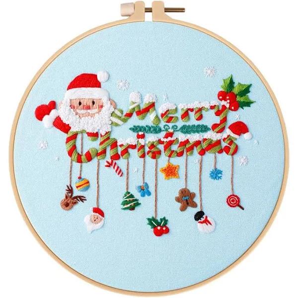 Poppy Crafts Embroidery Kit #35 - Christmas Collection - Festive Mobile