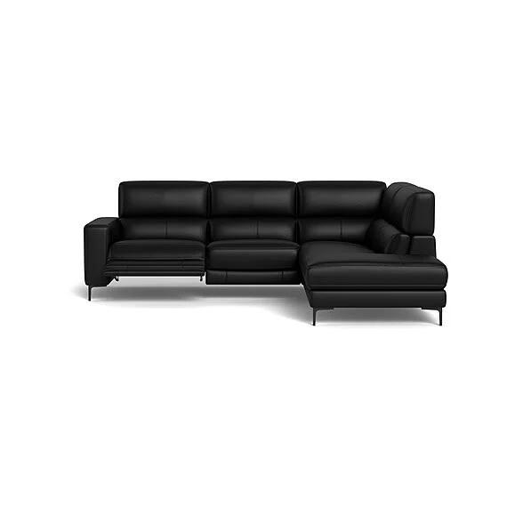 Connery Leather Battery Recliner Modular Sofa Black by Freedom, 100% Leather FF