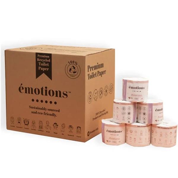 48pk Emotions Premium 100% Recycled Toilet Paper/Rolls 4ply 360 Sheets White