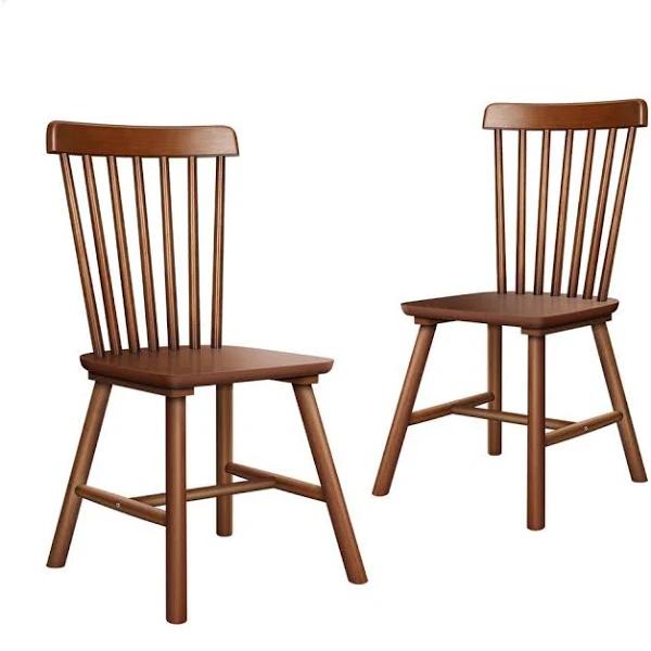 ALFORDSON Dining Chairs Set of 2 Solid Wood Dark Oak