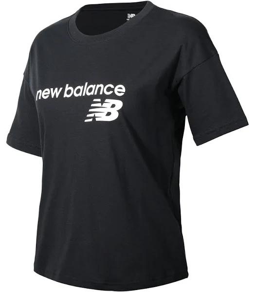 New Balance Women's Classic Core Stacked T-Shirt Black - Size L