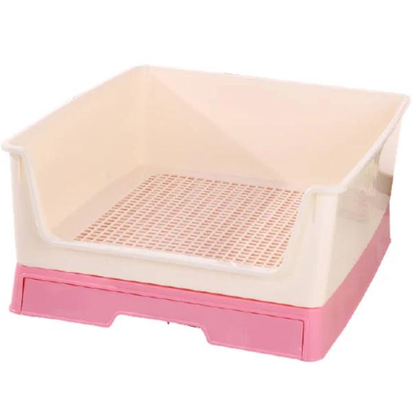 YES4PETS Medium Dog Potty Training Tray Pet Puppy Toilet Trays Loo Pad Mat With Wall Pink