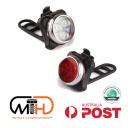 Waterproof Bicycle Bike Lights Front Rear Tail Light Lamp USB Rechargeable Ipx4