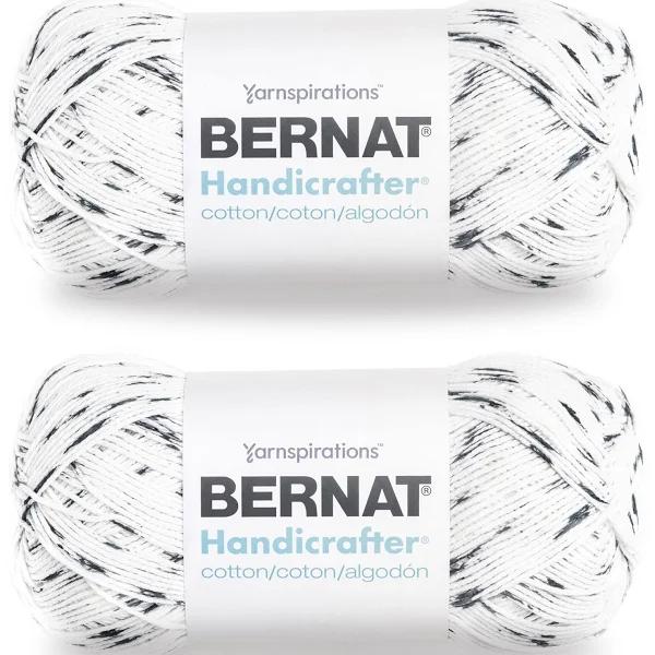 Bernat Handicrafter Cotton Big Ball Salt & Pepper Yarn - 2 Pack of 340g/12oz - Cotton - 4 Medium (Worsted) - 608 Yards - Knitting/Crochet