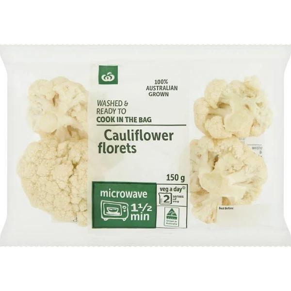 Woolworths Washed & Ready to Cook Cauliflower Florets 150g