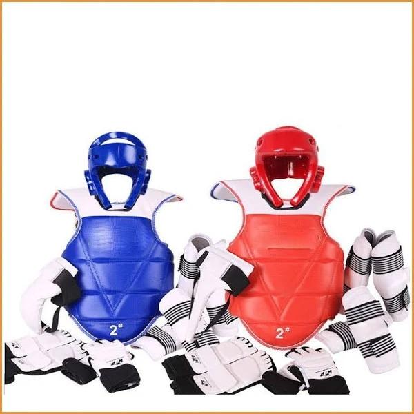 Taekwondo Five-piece Set Taekwondo Protective Gear Helmet Armor Kick