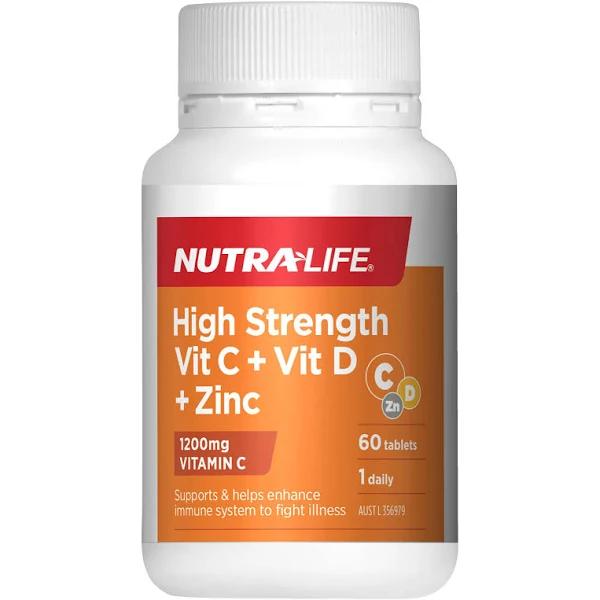 Nutra-Life High Strength Vit C + Vit D + Zinc