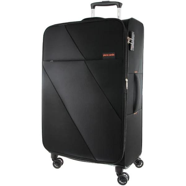 Pierre Cardin 68cm Medium Soft-Shell Suitcase in Black