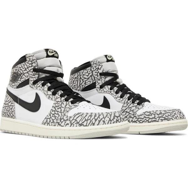 Air Jordan 1 Retro High OG 'White Cement' Sneakers | Grey | Men's Size 6