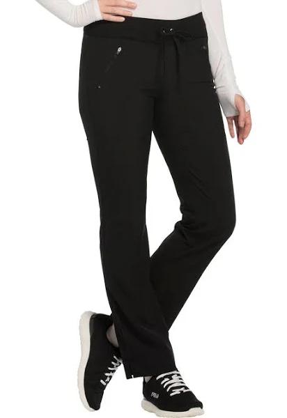 Cherokee Ck100a Mid Rise Tapered Leg Drawstring Pants - Black, XL