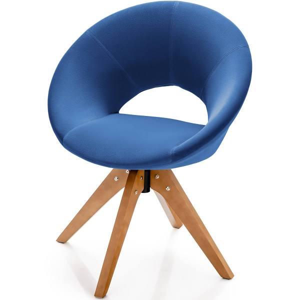 Giantex Mid Century Swivel Accent Chair Modern Fabric Armchair Velvet Vanity Desk Dining Chair Ideal For Living Room Office Bedroom,Blue