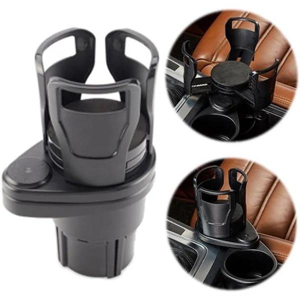 Adjustable 2in1 Car Seat Cup Holder Water Bottle Drink Coffee Food Storage Carry