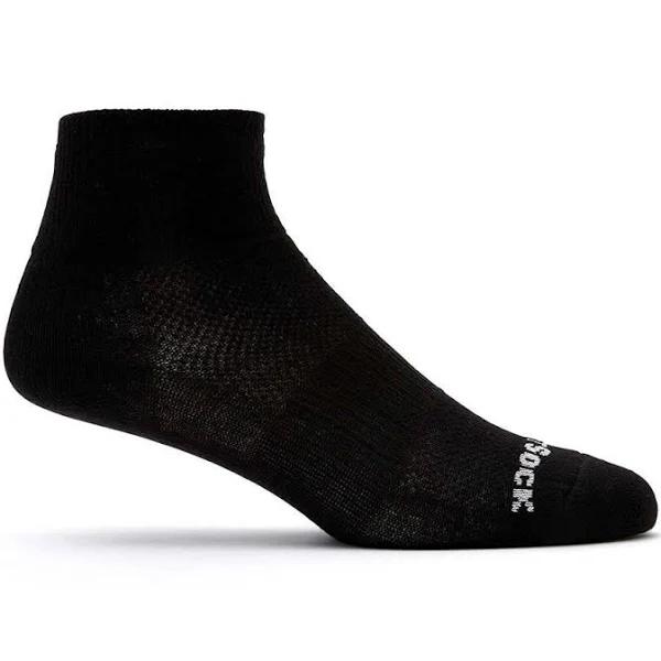 Wrightsock Coolmesh II Quarter Black Unisex Running Active Socks - S