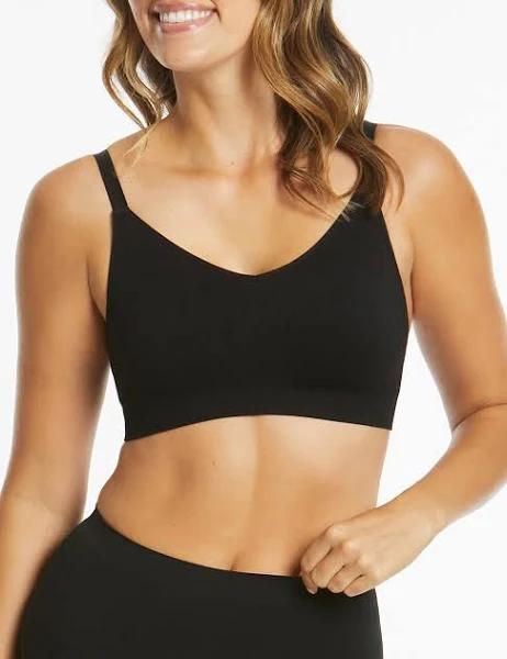 Ambra Bare Essentials Mesh Support Wirefree Bra in Black, Size 10-12 AU