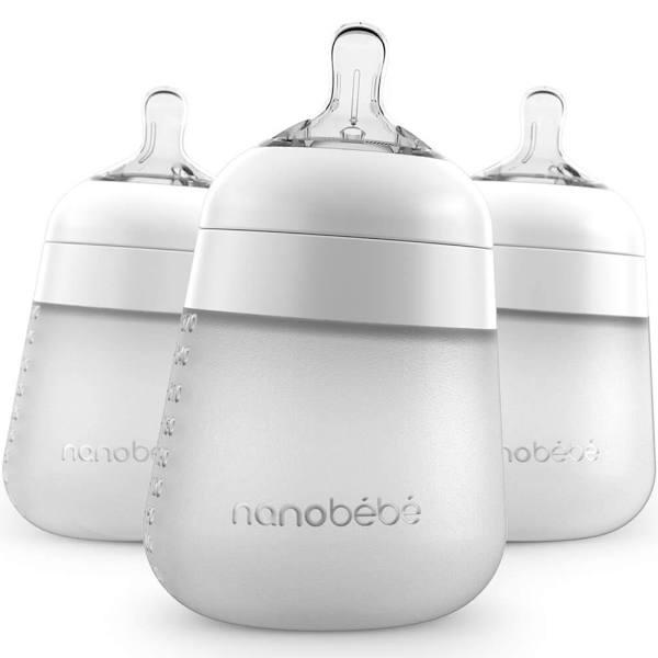 Nanobebe Flexy Silicone Bottle 3 Pack - White