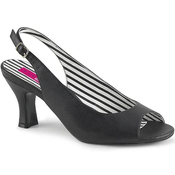 Pleaser Pink Label JENNA-02 Black Faux Leather Size 11