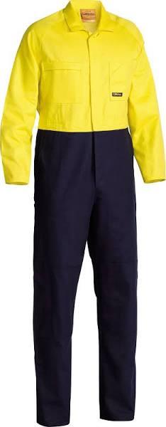 Bisley Hi Vis Drill Coverall - BC6357 Yellow/Navy / 84L