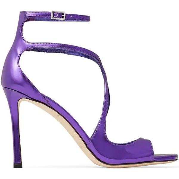 Jimmy Choo Azia 95 Calfskin Heeled Sandals - Purple - 39