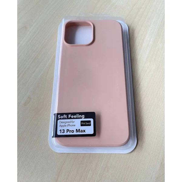 Blacktech iPhone 13 Pro Max Soft Rubber Protective Case Pink Sand