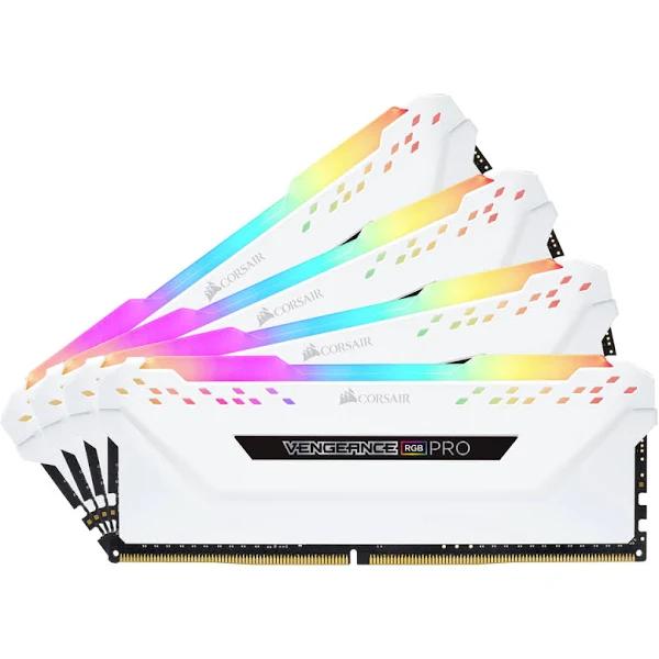 Corsair CMW32GX4M4C3600C18W Vengeance RGB Pro 32GB (4x8GB) DDR4 3600MHz C18 Desktop Gaming Memory White